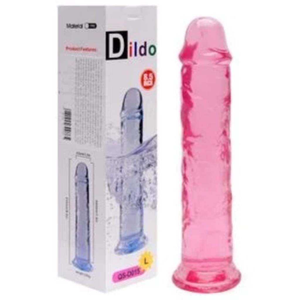 PÊNIS REALÍSTICO TRANSPARENTE 21,5 X 4,2CM