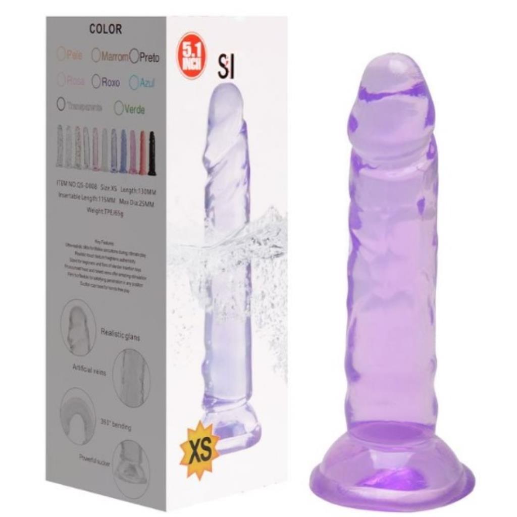 PÊNIS REALÍSTICO TRANSPARENTE  13 X 2,5CM 6941994300735
