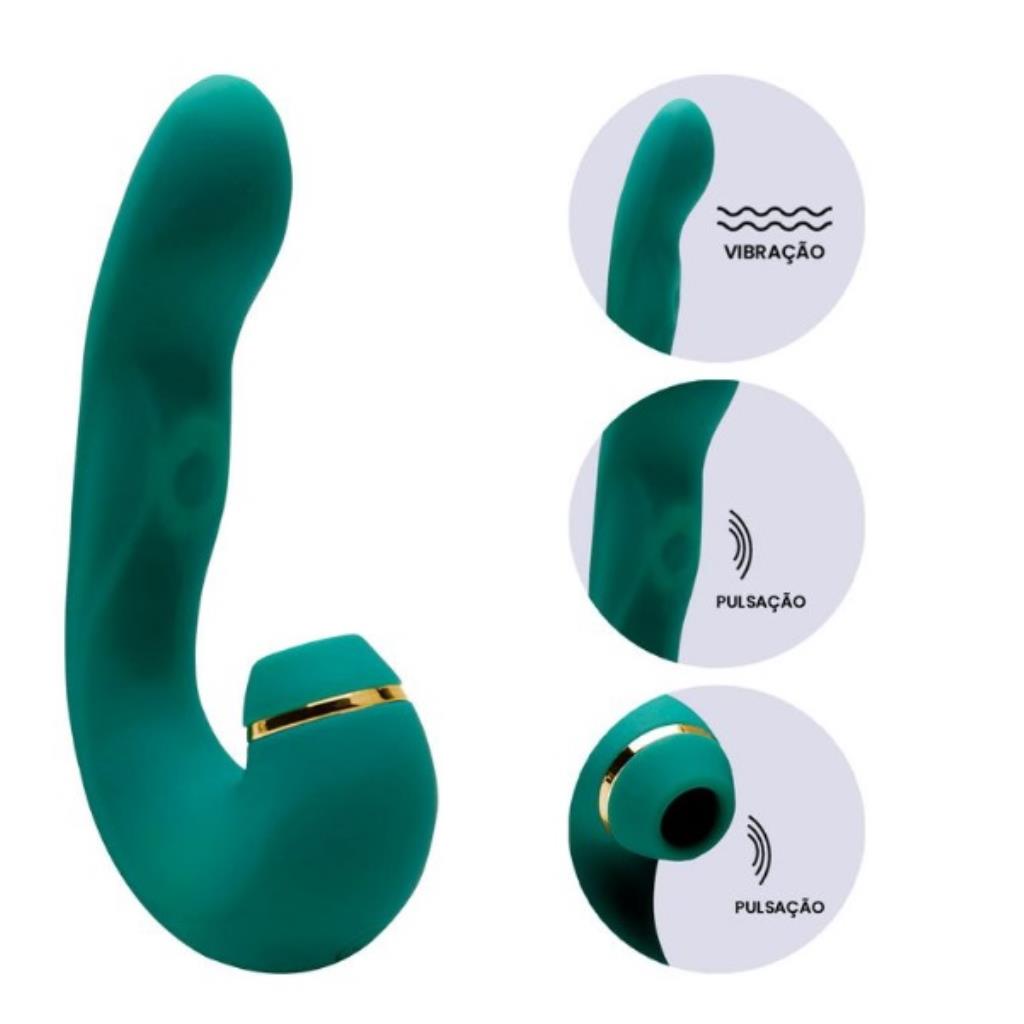 OFÉLIA - ESTIMULADOR CLITORIANO SUCKER RECARREGÁVEL COM PENETRADOR PONTO G