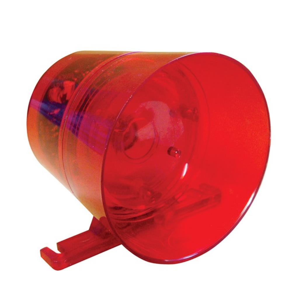 Sirene Compacta de Alta Potência Audiovisual 120dB 12/24 Volts - 1 Tom Ipec - Vermelho