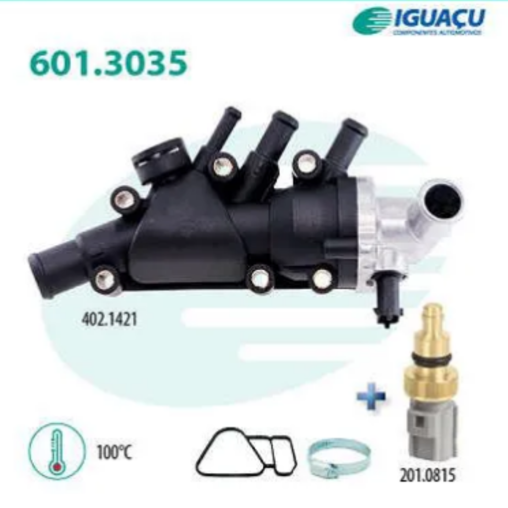 VALVULA TERMOST ECOSPORT 1.6 05> FIESTA 1.6 04> FLEX ZETEC 1.0 1.6 6013035100 IGUA 5S6G8A586AB C TAMPA C SENSOR