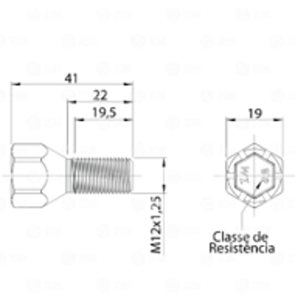 PARAF RODA UNO PALIO SIENA STRADA 3001244 ZM M12 41MM CH19 JG4