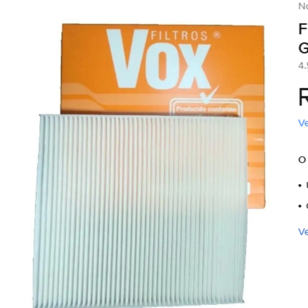 FILTRO CAB ACD CROSSFOX 1.6 05>09 FOX 1.6 03> GOL 1.6 G5  FAC303 VOX 6Q0820367A