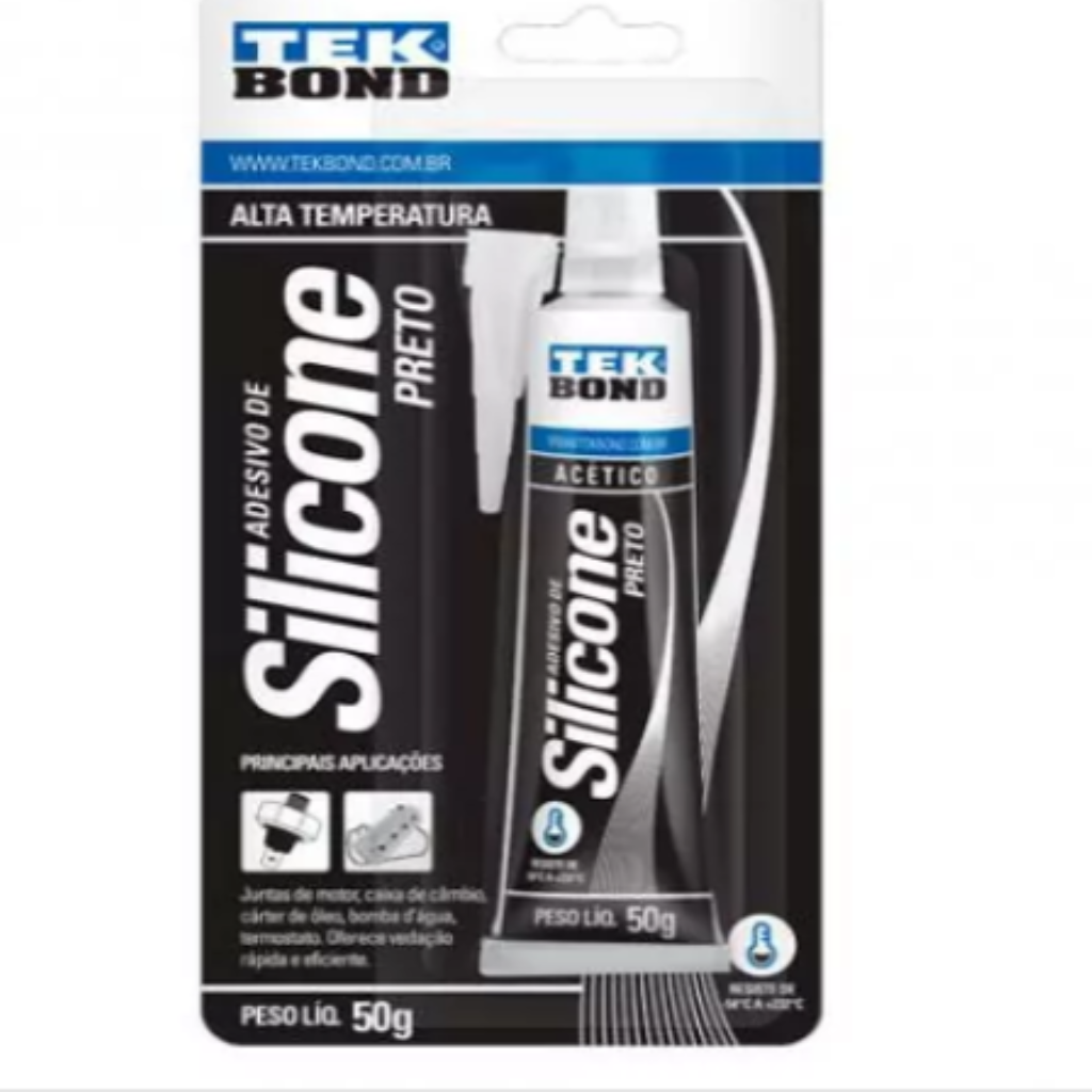 SILICONE ACETICO ALTA TEMP PRETO 50g 22024001202 TEKBOND