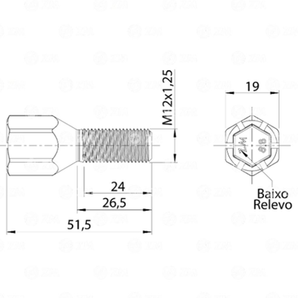 PARAF RODA PALIO PUNTO STRADA 3001240 ZM 51MM CH19