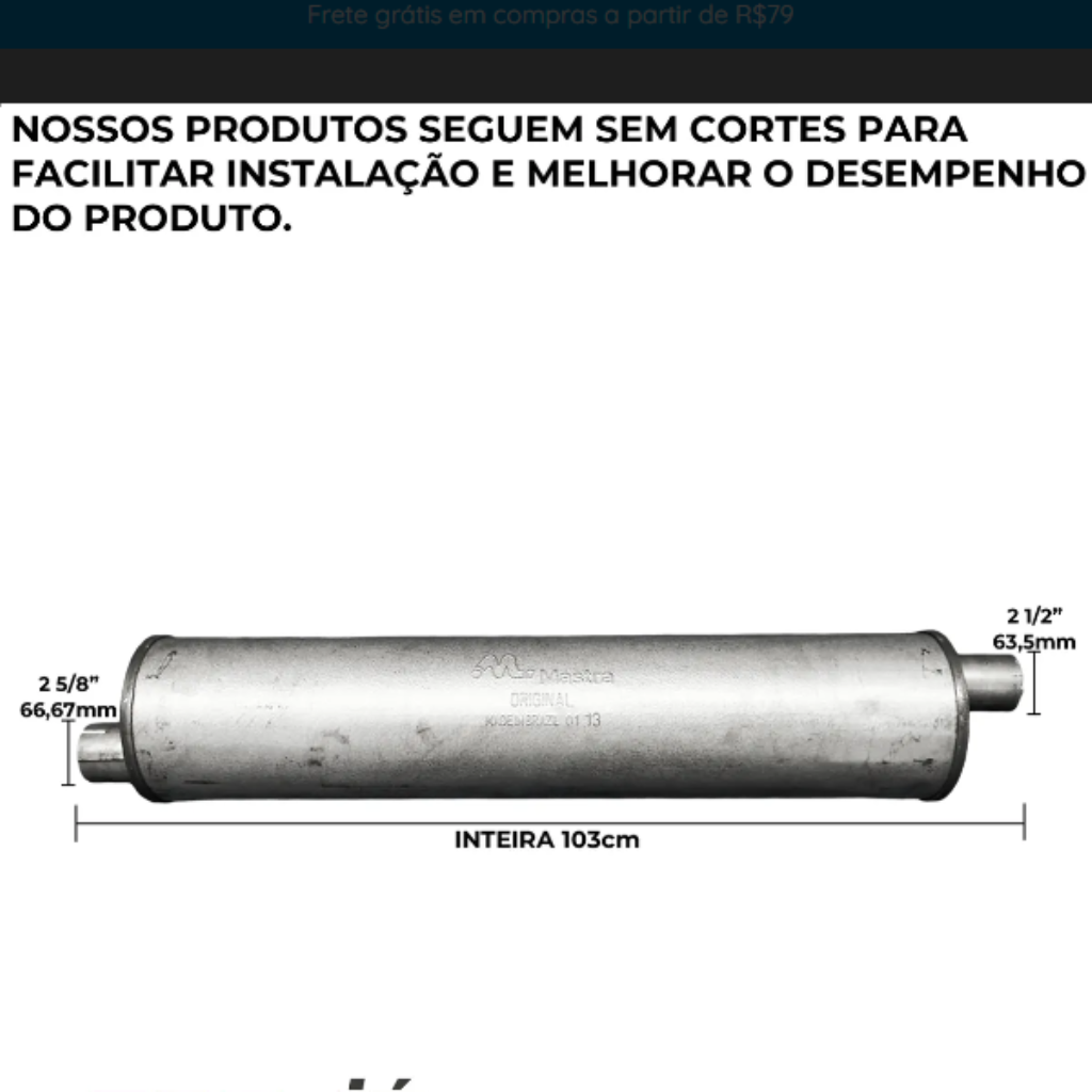 SILENCIOSO ESCAPAMENTO F1000 NA 96>98 FR3811S MAST SEMI OCO