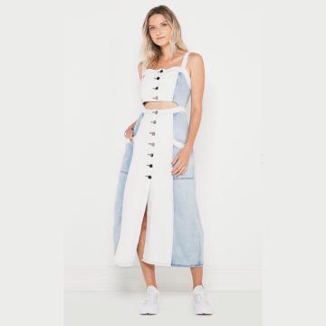VESTIDO MIDI MIX JEANS MY PLACE