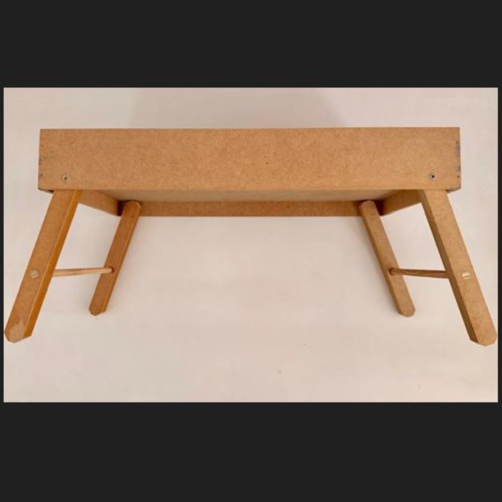 BANDEJA MESINHA DOBRÁVEL CAFÉ DA MANHÃ MDF CRÚ 45x26x20cm