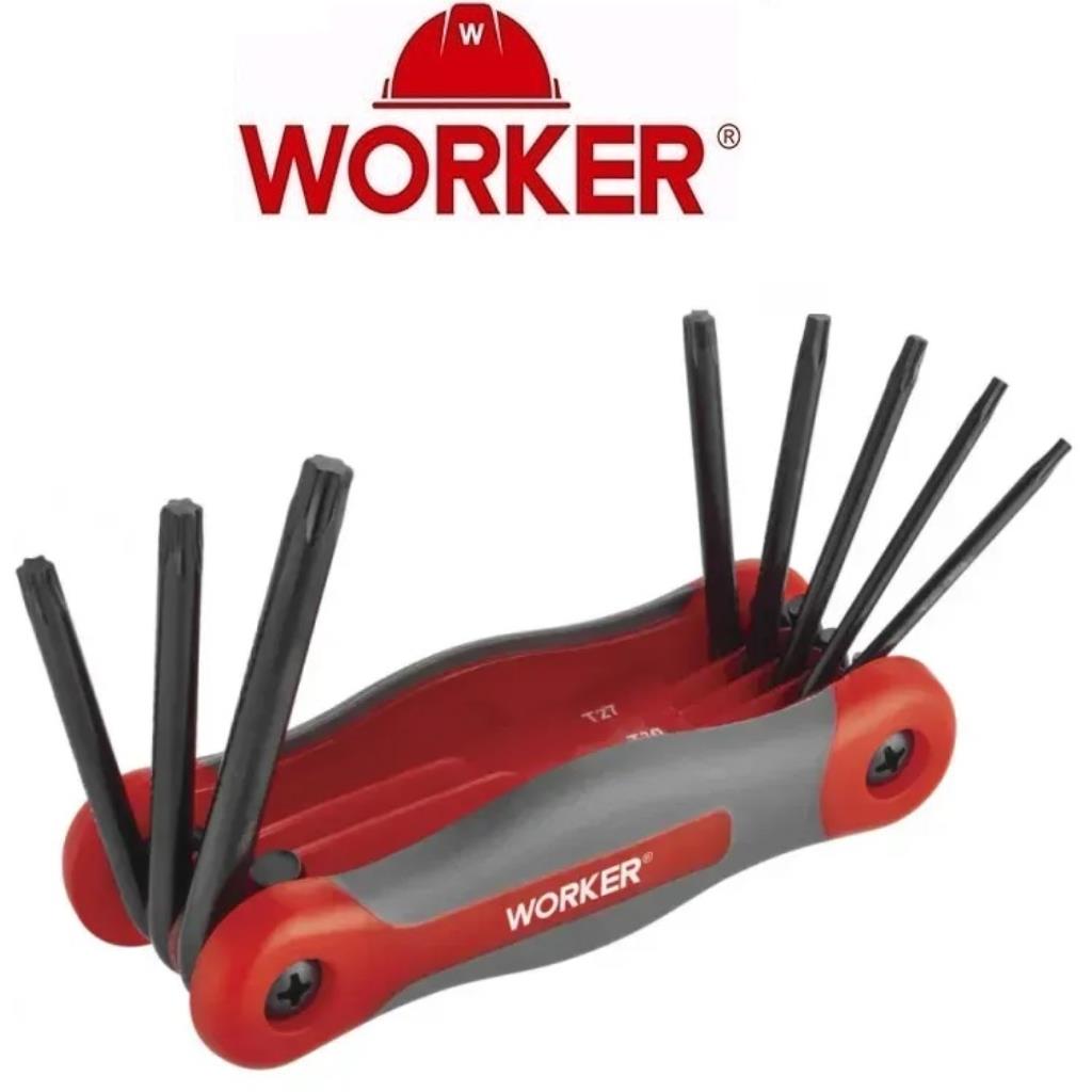 JOGO CHAVE TORX CANIVETE 8PC - WORKER