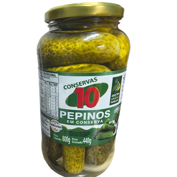 PEPINOS CONSERVAS 10 PD440G PL800G (CX C/12 UN.)