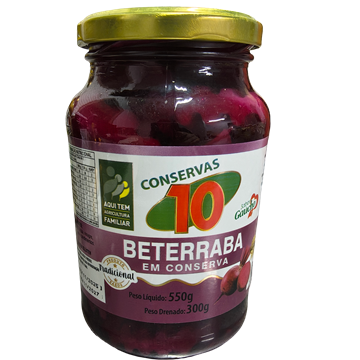 BETERRABA TRADICIONAL CONSERVAS 10 PD300G PL550G (CX C/15 UN.)