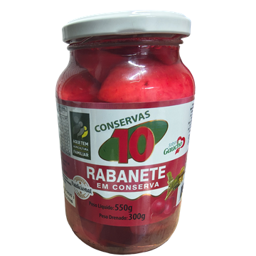RABANETES CONSERVAS 10 PD300G PL550G (CX C/15 UN.)