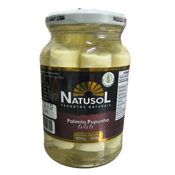 PALMITO PUPUNHA TOLETE EM CONSERVA PD300G PL550G NATUSOL (CX C/15)