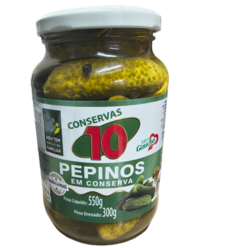 PEPINOS TRAD. CONSERVAS 10 PD300G PL550G (CX C/15 UN.)
