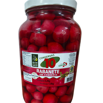 RABANETES CONSERVAS 10 PD1.8KG PL3.2KG (CX C/6 UN.)