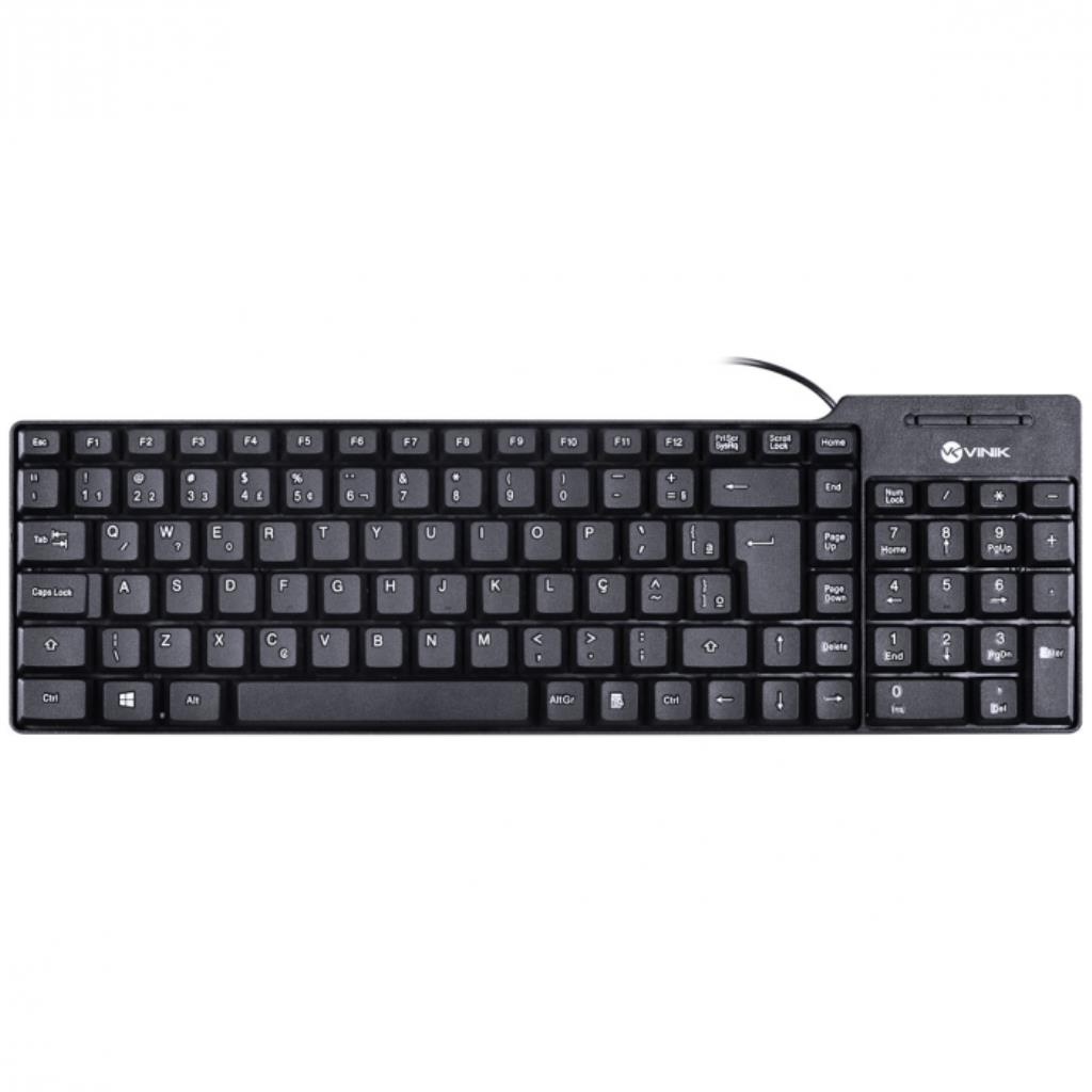 TECLADO COMPACTO USB DYNAMIC ABNT2 1.8M PRETO - DT150 VINIK