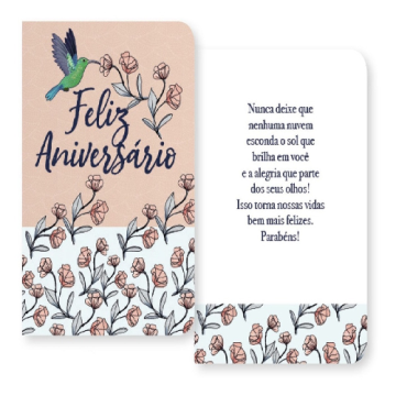 CARTÃO DE ANIVERSARIO COM ENVELOPE 15 X 10,5 CM