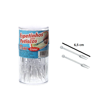 ESPETINHO PARA PETISCOS ACRILICO TRANSPARENTE C/50 UNID