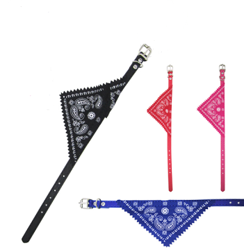 COLEIRA EM COURO COM BANDANA 56X3
