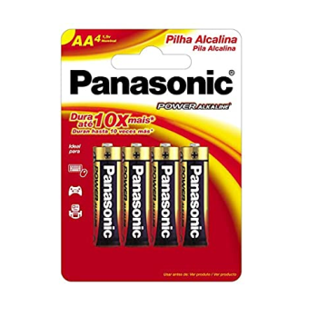 PILHA PANASONIC ALCALINA AA 4 UNIDADE