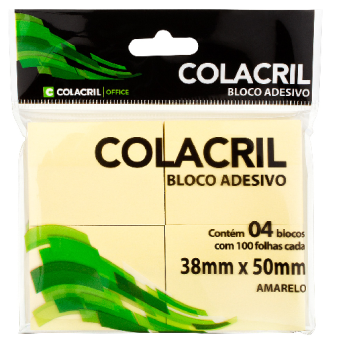 BLOCO ADESIVO AMARELO C/4