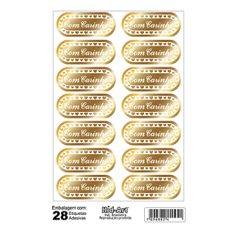 ETIQUETAS ADESIVAS COM CARINHO 28 UNID