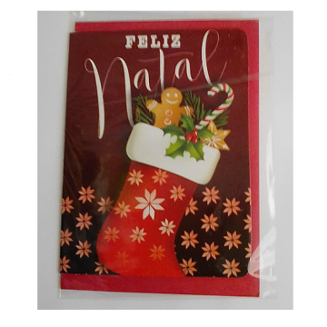CARTÃO DE NATAL PEQUENO COM ENVELOPE