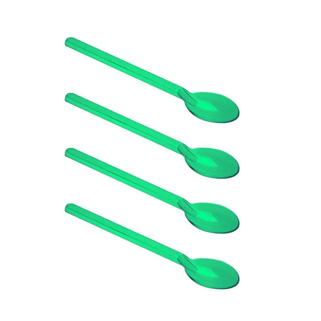 COLHER PARA CAFÉ DESCARTÁVEL VERDE ESCURO 100 UNID