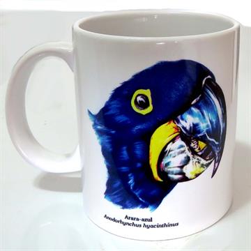 Arara-Azul - caneca de porcelana