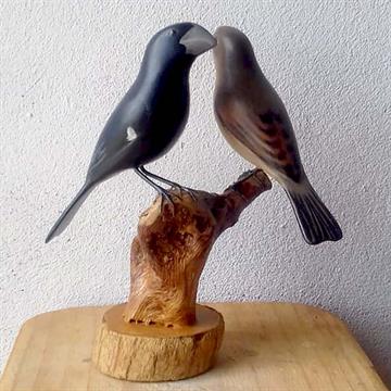Bicudo casal - Miniatura madeira Valdeir José