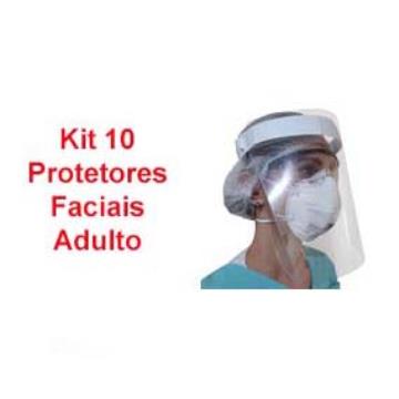Protetor Facial Adulto - Kit 10 unidades