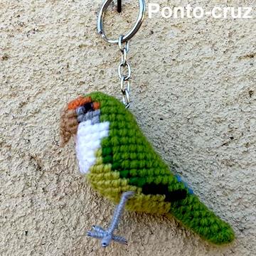 Agaponi - chaveiro Pássaros Caparaó ponto-cruz