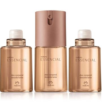 Natura Essencial Feminino Deo Corporal Desodorante 100 ml e 2 REFIS