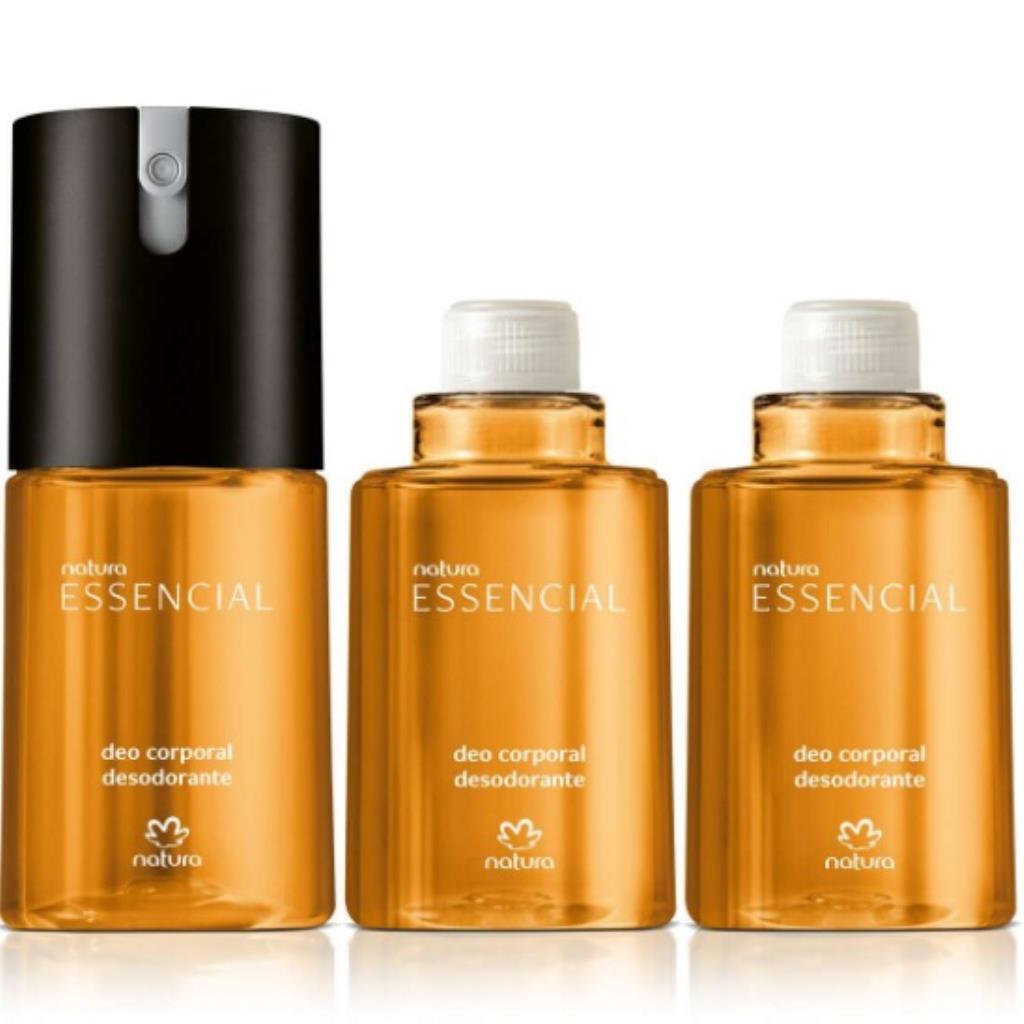 Natura Essencial Masculino Deo Corporal Desodorante 100 ml e 2 REFIS