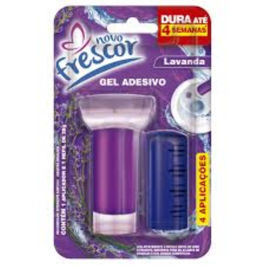 Gel Sanitário Adesivo C/Aplicador Lavanda 28G Novo Frescor
