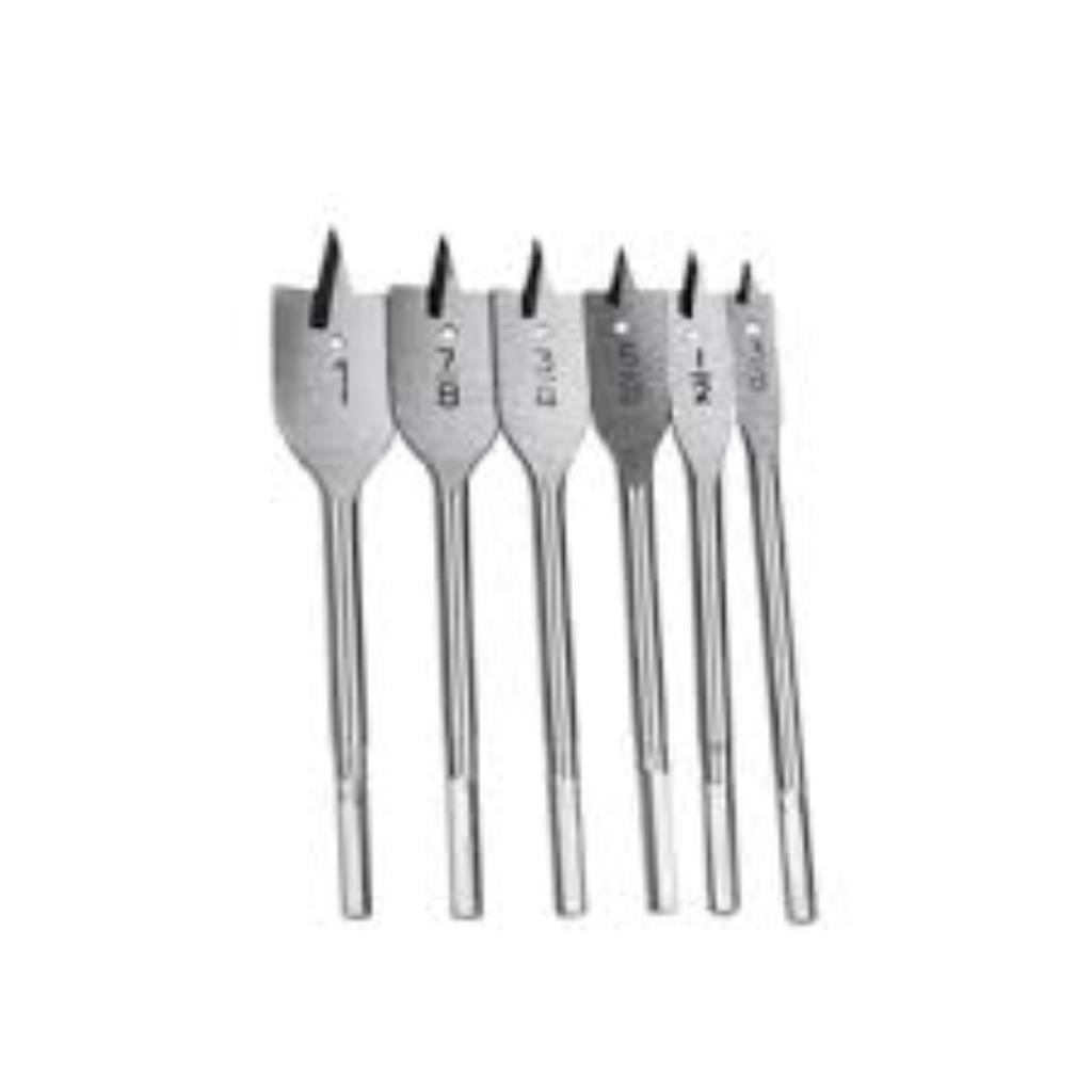 JOGO COM 6 BROCA CHATAS PARA MADEIRA TAMANHOS 10 A 25MM