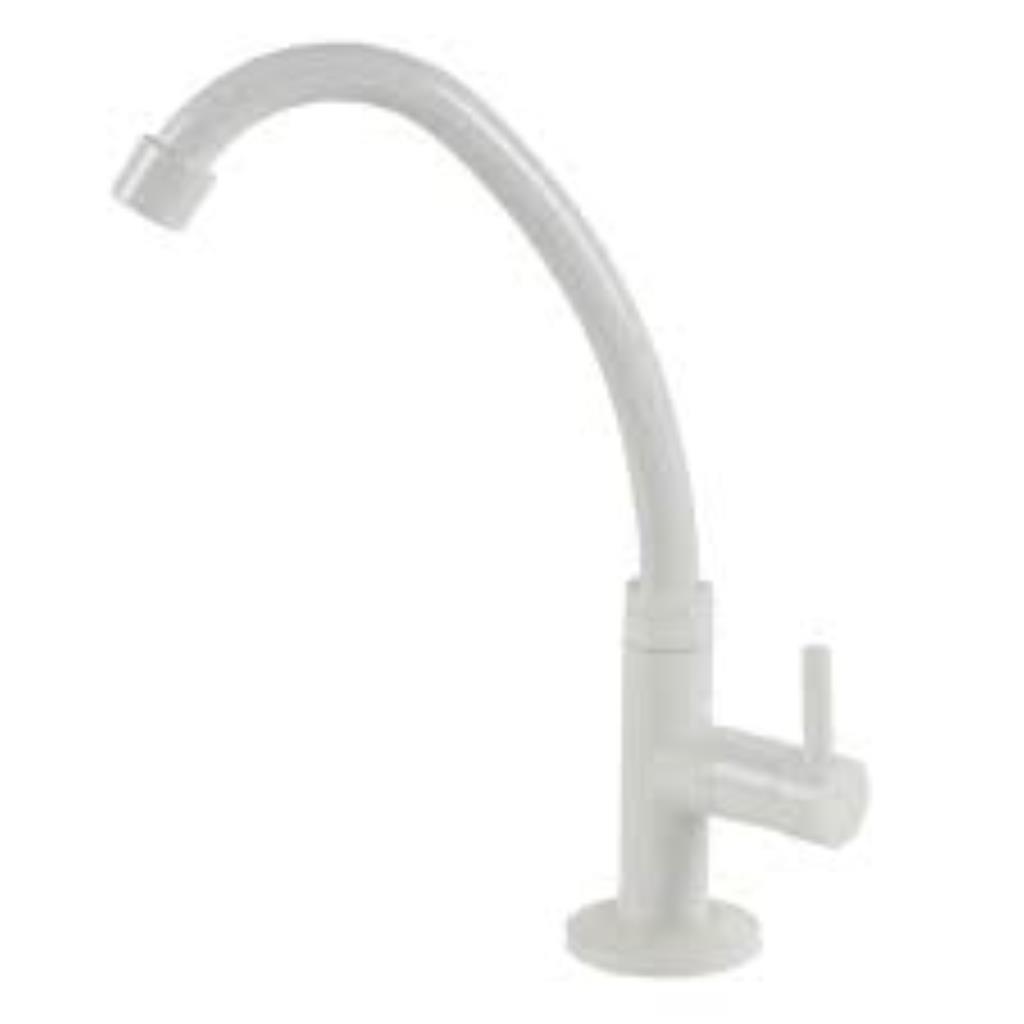 Torneira Cozinha Mesa Bica Móvel Abs Branco Higo