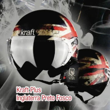 Capacete Kraft Plus Inglaterra Preto Fosco