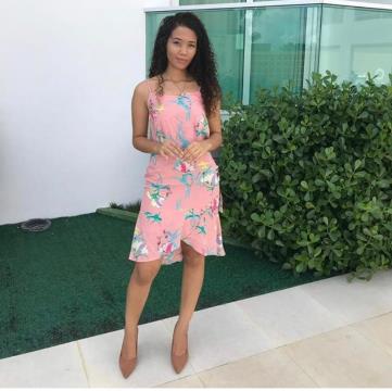 VESTIDO REF 1975 CURTO ESTAMPADO EM VISCOSE