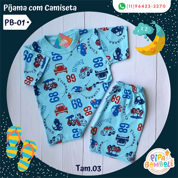 PIJAMA MASC MANGA CURTA TAM 3