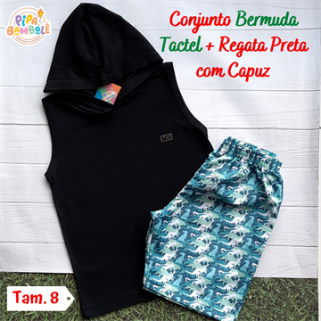 CONJUNTO REGATA C/ CAPUZ + BERMUDA TACTEL - 8/10/12