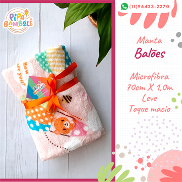 MANTA BABY MICROFIBRA FEM BALÕES