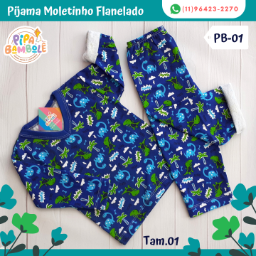 PIJAMA MASC MANGA LONGA TAM 1