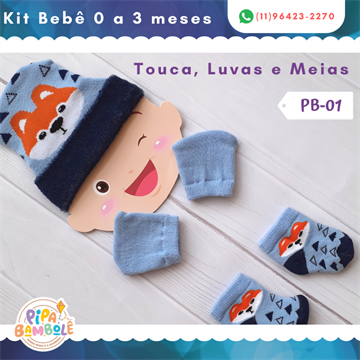 KIT MASC TOUCA + LUVA + MEIA