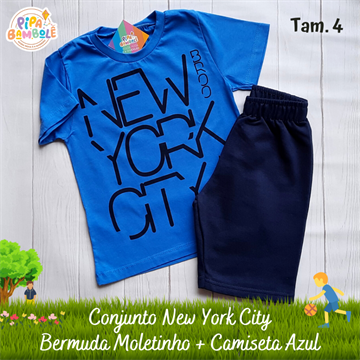 CONJUNTO CAMISETA + BERMUDA NEW YORK CITY - 4/6/8