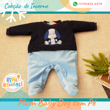 MACACÃO PLUSH MASC BABY DOG C/PÉ