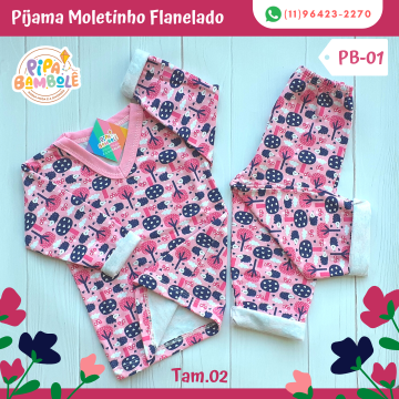 PIJAMA FEM MANGA LONGA TAM 2
