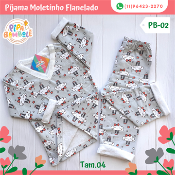 PIJAMA FEM MANGA LONGA TAM 4