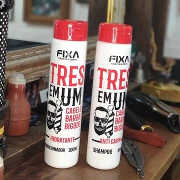 Kit Anti caspa- Três em Um- Fixa (2 intens)